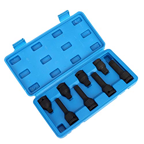flexman 8Pcs 12 Punkt Bit Sockelschlüsselset, 1/2 Zoll Quadratantrieb M12 M18 Hollow Triple Square Spline Bit Socket Set, Auto Reparaturwerkzeugkit Kit von flexman