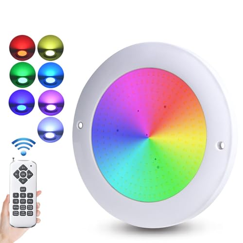 flexman RGB Pool Light, 12 V 18W ABS IP68 Unterwasser Taucherspiegel PC Lampenschatten Schwimmende Beleuchtung mit Fernbedienung für Inground Oberirdische Pool flexman RGB Pool Light, 12 V 18W ABS IP68 Unterwasser Taucherspiegel PC Lampenschatten Schwimmende Beleuchtung mit Fernbedienung für Inground Oberirdische Pool von flexman