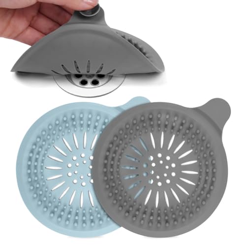 Flintronic 2 Stück Abflusssieb Silikon, Spülbecken Sieb, Haarsieb Dusche, Waschbecken Sieb Abfluss Spüle, Abfluss-Sieb Sink Strainer für Küche, Badewanne, Badezimmer, Dusche von flintronic