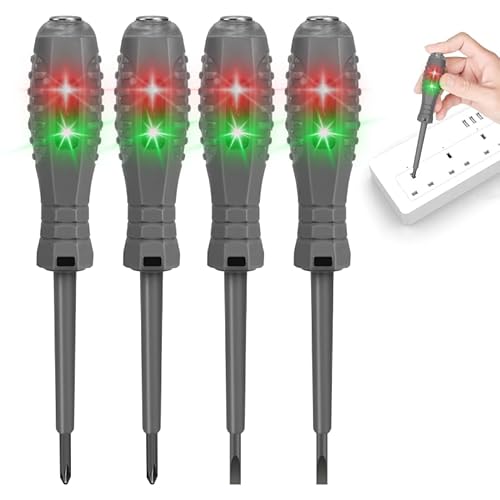 Flintronic 2-in-1 Stromdetektor mit Schraubendreher, 4 Stück Elektrisches Testwerkzeug, Spannungsprüfer-Schraubendrehersatz, für Erkennung von Wechsel/Gleichstromkreisen Flintronic 2-in-1 Stromdetektor mit Schraubendreher, 4 Stück Elektrisches Testwerkzeug, Spannungsprüfer-Schraubendrehersatz, für Erkennung von Wechsel/Gleichstromkreisen von flintronic