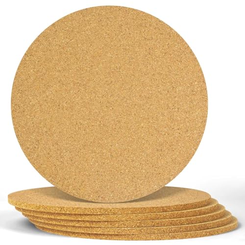 Flintronic 6er Set Topfuntersetzer, 18cm Durchmesser, Korkuntersetzer Rund, Korkuntersetzer Untersetzer, Topfuntersetzer Hitzebeständig Untersetzer Topf Kork, für Töpfe, Schüsseln, Küchenutensilien von flintronic