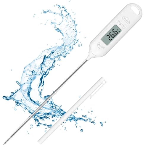 Flintronic Digital Roasting Thermometer, LCD Screen Digital Kitchen Thermometer Instant Read, Auto-Off Meat Thermometer für Küchengrill, Zucker, Milch, Wasser, Marmelade, Grill (Batterie Enthalten) von flintronic