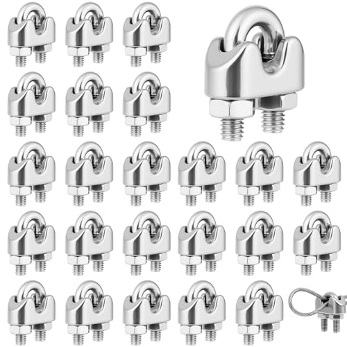 Flintronic Drahtseilklemme 3mm, 24 Stück M3 U Bolzen Seilklemmen, 3mm 304 Edelstahl Bügelklemmen, U-Bolzen Seilverbinder für Drahtseil Stahlseil Drahtseilkabel Forstseil Wäscheleine Markise Flintronic Drahtseilklemme 3mm, 24 Stück M3 U Bolzen Seilklemmen, 3mm 304 Edelstahl Bügelklemmen, U-Bolzen Seilverbinder für Drahtseil Stahlseil Drahtseilkabel Forstseil Wäscheleine Markise von flintronic