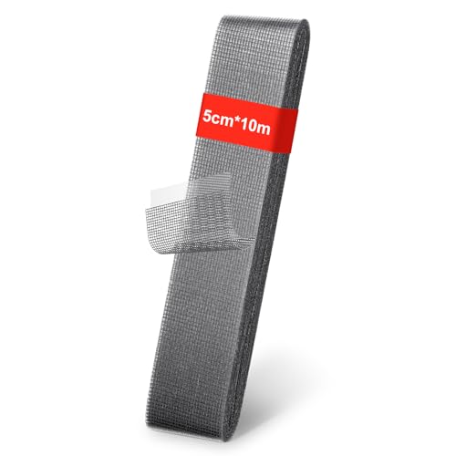 Flintronic Fliegengitter Reparatur Klebeband, 50mm x 10m Selbstklebend Insektenschutz fliegengitter, Insektenschutzgitter reparatur Set, Verhindern Moskitos, für Tür Fenster Loch Von Ausbesserung,Grau von flintronic