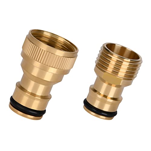 flintronic 2 Stück Messing Universal-Wasserhahnanschluss, Schnellanschluss-Satz, Wasserhahn schlauchanschluss, Universal Armaturenanschluss mit Gewinde, für Gartenküche Waschmaschine flintronic 2 Stück Messing Universal-Wasserhahnanschluss, Schnellanschluss-Satz, Wasserhahn schlauchanschluss, Universal Armaturenanschluss mit Gewinde, für Gartenküche Waschmaschine von flintronic