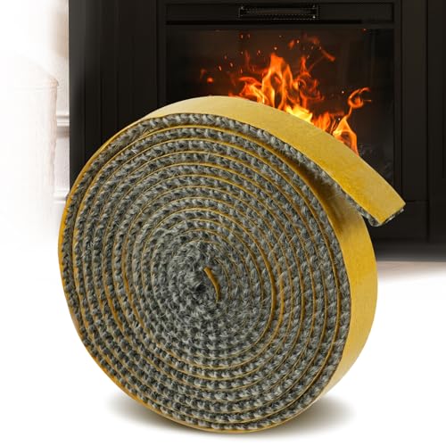 Flintronic Dichtungsband Selbstklebend, 2m Kamin Dichtband, Selbstklebend Kamin Dichtung für Kaminofen,Glasfasern Hitzebeständig bis 550°C Länge für Breite 15mm x 2mm für Ofen Kamine Holzöfen von flintronic