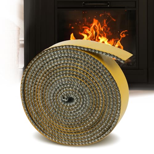 Flintronic Dichtungsband Selbstklebend, 2.5m Kamin Dichtband, Selbstklebend Kamin Dichtung für Kaminofen,Glasfasern Hitzebeständig bis 550°C Länge für Breite 20mm x 3mm für Ofen Kamine Holzöfen von flintronic