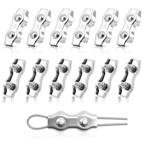 Flintronic M3 Duplex Klemme, 12 Stück Drahtseilklemme, 3mm Duplex Edelstahl Drahtseil Seilklemme, Seilverbinder für 3mm Drahtseil Stahlseil WäScheleine Forstseil Natursei Markise Fixiert Flintronic M3 Duplex Klemme, 12 Stück Drahtseilklemme, 3mm Duplex Edelstahl Drahtseil Seilklemme, Seilverbinder für 3mm Drahtseil Stahlseil WäScheleine Forstseil Natursei Markise Fixiert von flintronic