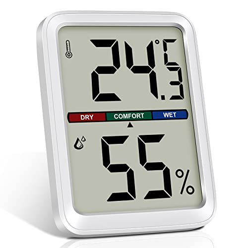 Flintronic Mini LCD Thermometer, Digital Thermometer Innen, Hygrometer Innen, Thermometer Hygrometer, Kabelloses, Luftfeuchtigkeit Meter für Babyzimmer Wohnzimmer Büro Gewächshaus(Weiß) Flintronic Mini LCD Thermometer, Digital Thermometer Innen, Hygrometer Innen, Thermometer Hygrometer, Kabelloses, Luftfeuchtigkeit Meter für Babyzimmer Wohnzimmer Büro Gewächshaus(Weiß) von flintronic
