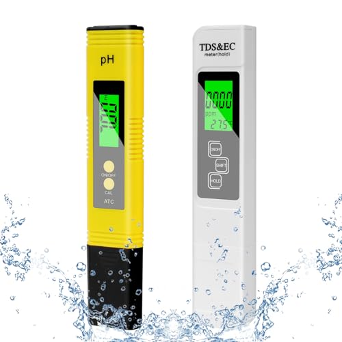 Flintronic PH Messgerät+TDS Messgerät Set, PH/TDS/EC Temperatur Tester mit Hintergrundbeleuchtung, 0-14 pH-Messbereich-±0,1 pH-Genauigkeit, PH Wert Messgerät Trinkwasser Aquarium Pools Schwimmbad von flintronic