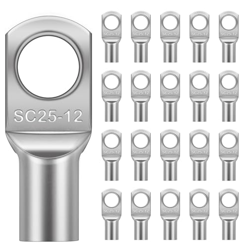 Flintronic Rohrkabelschuh M12, Kabelschuhe 25mm², Unisolierte SC Ringkabelschuh, Kupfer mit Zinn überzogen, Rohrkabelschuhe, für Batteriekabel Kfz Verteilerkästen Auto Motorrad Fabrik Flintronic Rohrkabelschuh M12, Kabelschuhe 25mm², Unisolierte SC Ringkabelschuh, Kupfer mit Zinn überzogen, Rohrkabelschuhe, für Batteriekabel Kfz Verteilerkästen Auto Motorrad Fabrik von flintronic