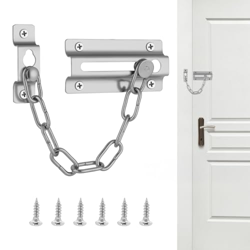 Flintronic Türkette, Edelstahl Sicherheitskette, Tür Kettenschloss mit Schrauben, Innen Türkette Haustür, Türsicherheitskette, Türkettenschloss Diebstahlschutz für Hotel Familie Innentüren Türen von flintronic