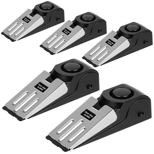 Flintronic Türstopper Alarm, 5 Stück Alarm Türstopper Türalarm Einbruchschutz 120dB, Tür Sicherheit Einstellbares Doppelschutz, Sicherheitsgerät für Zuhause, Hotel und Reisen, (Batterien nicht im) von flintronic