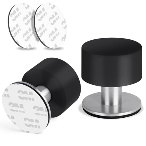 Flintronic Türstopper Boden Selbstklebend, 2 Stück Edelstahl Kleben Bodentürstopper, Selbstklebende Bodentürstopper, Türpuffer Boden Wandpuffer, für alle Hartböden Zum Schutz Von Wand und Möbel(40mm) von flintronic