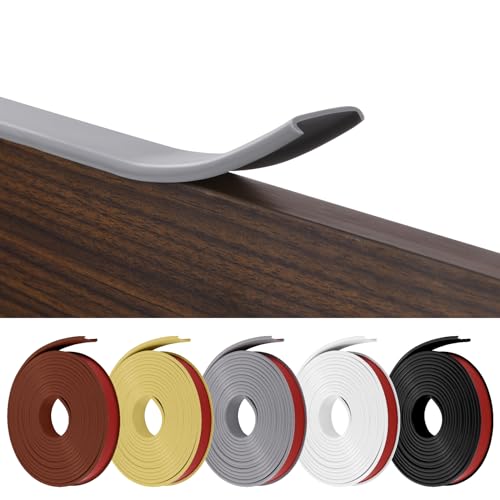 Flintronic U-Form Selbstklebend, Weichsockelleiste für Küche und Badezimmer, Möbelkantenband, Flexible TPE Faltbarer Kantenschutz für Schrankkanten, Abschlussleiste, Arbeitsplatten(Grau, 18mm * 5m) von flintronic