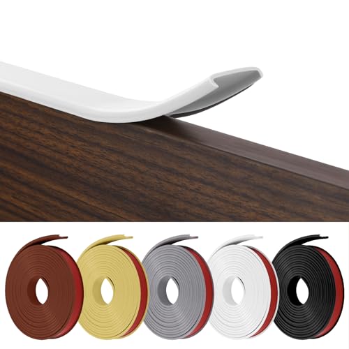 Flintronic U-Form Selbstklebend, Weichsockelleiste für Küche und Badezimmer, Möbelkantenband, Flexible TPE Faltbarer Kantenschutz für Schrankkanten, Abschlussleiste, Arbeitsplatten(Weiss, 18mm * 5m) von flintronic