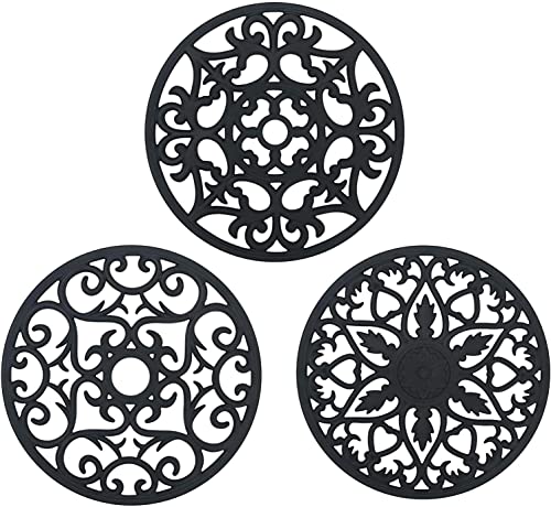Flintronic Untersetzer Matte, 3 Stück Silikon Topfuntersetzer, Silikon Multi Blume, Isolierter rutschfeste Hot Pads, Geschnitzt Wasserdicht Spülmaschinenfest Cup Isoliermatte für Töpfe, Flaschen von flintronic