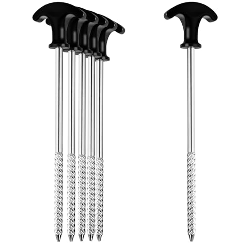 flintronic 6X Zelt-Heringe Aus Stahl, Stabile & Sturmsichere Erdnagel für Camping, Schraubheringe Lange Heringe 21cm, Robuste Erdnägel mit Gewinde, mit T-Griff flintronic 6X Zelt-Heringe Aus Stahl, Stabile & Sturmsichere Erdnagel für Camping, Schraubheringe Lange Heringe 21cm, Robuste Erdnägel mit Gewinde, mit T-Griff von flintronic
