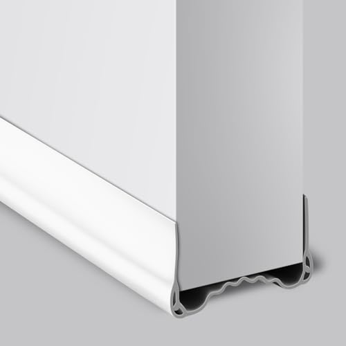 Flintronic Zugluftstopper für Türen, 1m Silikon Türdichtung, für 3.5-5cm Dicke Türen mit Einem Spalt Unten von 0.35-2cm Geeignet, Luftzugstopper für Tür Dichtung Unten Schallschutz Kälteschutz(Weiß) von flintronic