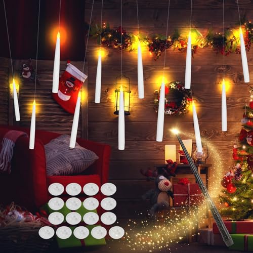 Flintronic 12 Stück Schwebende Kerzen, 15,5cm Fliegende Kerzen mit Zauberstab und 6H Timerfunktion, Flammenlose LED Kerze mit Fernbedienung für Halloween Hochzeit Party Dekoration Flintronic 12 Stück Schwebende Kerzen, 15,5cm Fliegende Kerzen mit Zauberstab und 6H Timerfunktion, Flammenlose LED Kerze mit Fernbedienung für Halloween Hochzeit Party Dekoration von flintronic