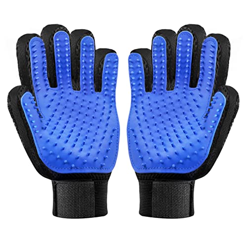flintronic 2 Stück Haustier Handschuh Bürste, Handschuh Katzen Handschuhe für Haustiere Fellpflege, Beide Hände Katzenhandschuh für Kurzhaar und Langhaar（Universell für Katzen und Hunde） von flintronic