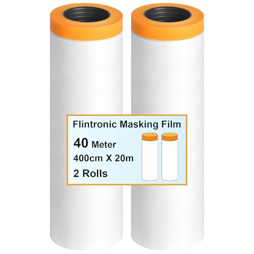 flintronic 2 x Abdeckfolie mit Klebeband, 400cm x 20m Selbstklebende Malerfolie Malerband, Zum Schutz von Autos Wänden Staub & Spritzschutz, für Innen Selbstklebende Malerfolie mit Klebeband flintronic 2 x Abdeckfolie mit Klebeband, 400cm x 20m Selbstklebende Malerfolie Malerband, Zum Schutz von Autos Wänden Staub & Spritzschutz, für Innen Selbstklebende Malerfolie mit Klebeband von flintronic