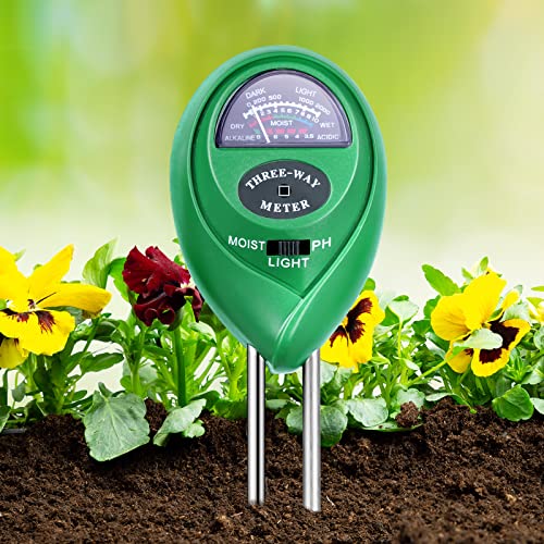 flintronic 3 in 1 Bodentester, Boden-pH-Meter, für Boden-Feuchtigkeit/pH-Tester/Sonnenlicht/Licht, Feuchtigkeitsmesser, für Pflanzenerde, Garten, Bauernhof, Rasen, Gemüsegarten von flintronic