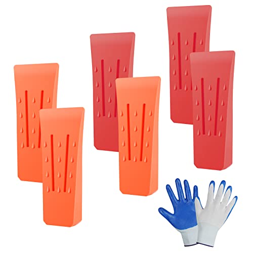 flintronic 6 Zoll Kettensägen Fällkeil Set, ABS-Kunststoff Holzspaltbaum Schneidekeil, Fällkeil Kunststoff Fällheber, Kunststoff Forstkeil Set, Werkzeuge zum Kontrollierten Fällen von Bäumen(6 Stück) von flintronic