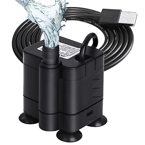 flintronic Aquarium Pumpe Klein, USB Mini Wasserpumpe, 150L/H Tauchpumpe Teich Brunnen Pumpe Aquarium Pumpe, Aquarium Tauchpumpe für Teich Brunnen, Aquarium, 5V 1-3W (Widersteht Trockenes Brennen) von flintronic