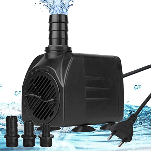 flintronic Aquariumpumpe Aquarium Pumpe, 25W Wasserpumpe, 1500L/H Tauchpumpe Teich Brunnen Pumpe Widersteht Trockenes, Garten Keine Geräusch für Teich Brunnen, mit 3 Düsen 13/16/19mm 25W Kabel 1.4m von flintronic