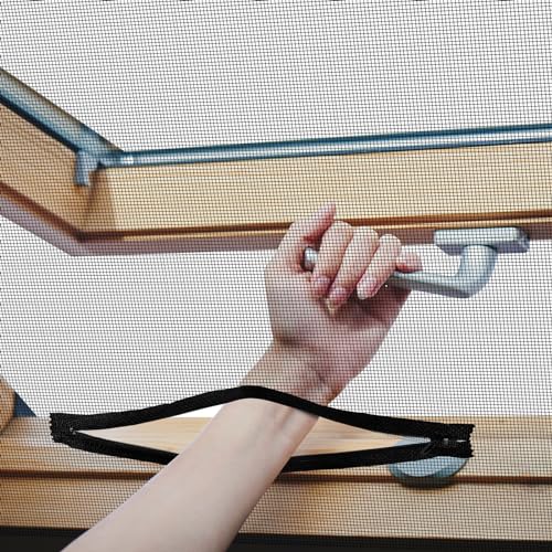 Flintronic Fliegengitter für Dachfenster, 150 x 180 cm Fliegengitter mit Reißverschluss, Schneidbar Insektenschutz Fliegengitter Dachfenster, Fliegennetz Moskitonetz ohne Bohren (Schwarz) Flintronic Fliegengitter für Dachfenster, 150 x 180 cm Fliegengitter mit Reißverschluss, Schneidbar Insektenschutz Fliegengitter Dachfenster, Fliegennetz Moskitonetz ohne Bohren (Schwarz) von flintronic