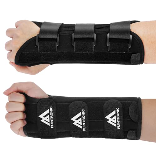 flintronic Karpaltunnel Bandagen, Atmungsaktive Handgelenkschiene mit 3 Metallschiene, Nachtschlaf Handgelenkbandage für Tendinitis, Arthritis,Verstauchungserholung (M, Links Hand) von flintronic