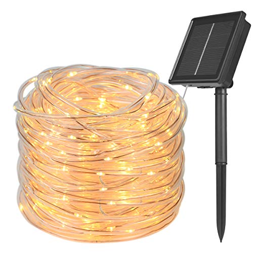 flintronic LED Solar lichterketten,22M 8 Mode 200 LED Solarbetriebener Lichtschlauch, PVC-Beschichtet,IP65 Wasserdichtes Kupferdraht-Beleuchtungsrohr für Garten, Hochzeit, Party, Hochzeit Deko von flintronic