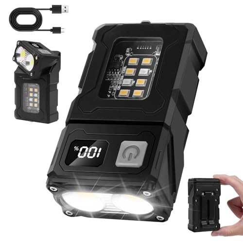 flintronic Mini Taschenlampe LED Aufladbar, LED Arbeitsleuchte, COB Arbeitsleuchte, mit Magnetfuß und USB C Aufladung, für Werkstatt KFZ Notfall Camping Outdoor von flintronic