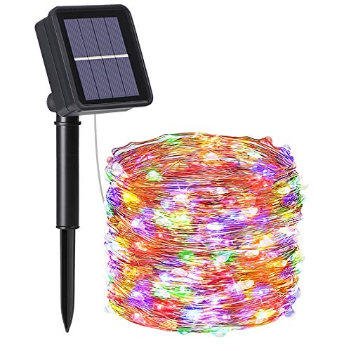 flintronic Solar Lichterketten, 12M 120 LED Solar Lichterkette Aussen IP64 Wasserdicht, 8 Modi Lichterkette Außen für Garten, Bäume, Terrasse, Weihnachten, Hochzeiten, Partys, Colourful von flintronic