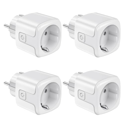 flintronic SteckdoseWlan, Steckdose mit Strommessung, Alexa Steckdose, Stromverbrauchsmesser Energiekostenmessgerät, Smart Steckdose mit Zeitschaltuhr Wifi Steckdose AC 100-240V Smart Plug 4 Stück von flintronic