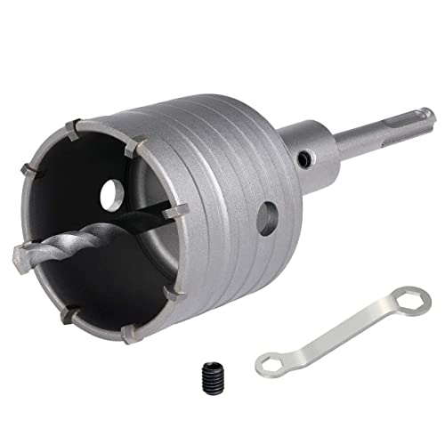 flintronic Turbo Bohrkrone 68mm, Hohl-Bohrkrone Set, Ø68mm mit SDS plus Adapter, 110mm und Zentrierbohrer Ø8x110mm, Dosenbohrer, Hammerschlagfest,Steckdosen,Bohrkrone Steckdose für Mauerwerk und Beton von flintronic