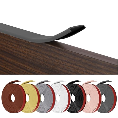 flintronic U-Form Selbstklebend, Weichsockelleiste für Küche Badezimmer, Möbelkantenband, Flexible TPE Faltbarer Kantenschutz für Schrankkanten,Abschlussleiste, Arbeitsplatten(Dunkelgrau, 18mm *5m) von flintronic