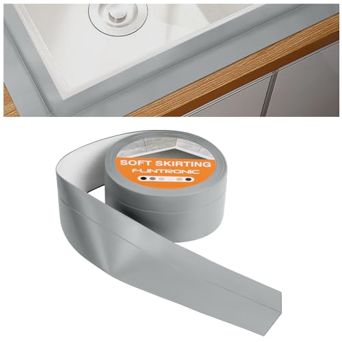 Flintronic Weichsockelleiste, Weichsockelleiste Selbstklebend für Küche und Badezimmer, Selbstklebende Abschlussleiste aus PVC von flintronic