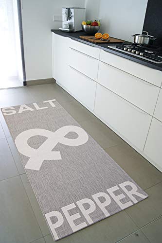 floor factory Küchenteppich Salt&Pepper grau 80x200 cm - günstiger Küchenläufer von floor factory