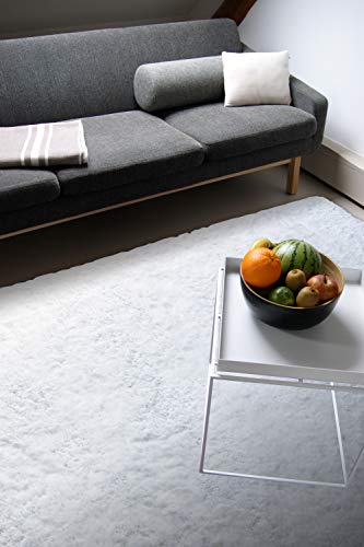floor factory Moderner Teppich Delight weiß 200x290cm - edler Designer Teppich mit flauschig weichem Flor von floor factory