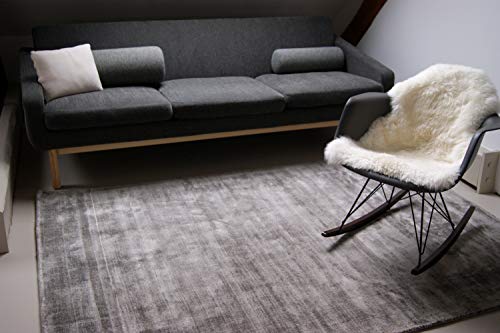 floor factory Moderner Teppich Lounge grau 140x200cm - edler Designer Teppich im Vintage Look von floor factory