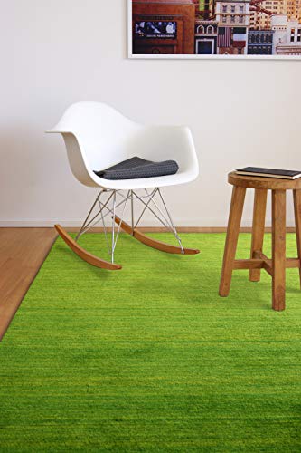 floor factory Gabbeh Teppich Karma grün 140x200 cm - handgefertigt aus 100% Schurwolle von floor factory
