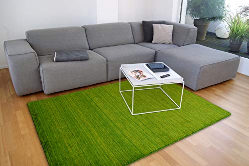 floor factory Gabbeh Teppich Karma grün 80x150 cm - handgefertigt aus 100% Schurwolle von floor factory