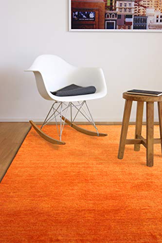 floor factory Gabbeh Teppich Karma orange Terracotta 200x200 cm - handgefertigt aus 100% Schurwolle von floor factory