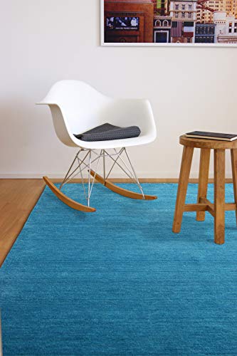 floor factory Gabbeh Teppich Karma türkis blau 80x150 cm - handgefertigt aus 100% Schurwolle von floor factory