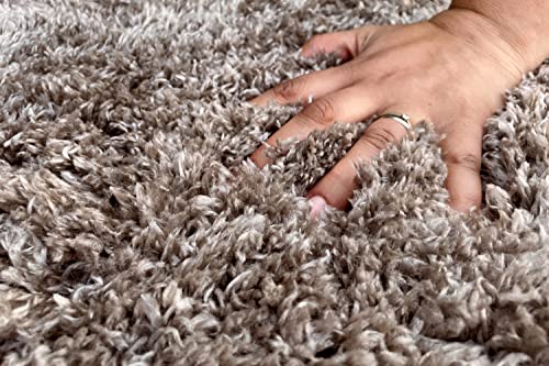 floor factory Hochflor Shaggy Teppich Pearl Greige/braun 200x290cm wunderbar weicher Langflorteppich mit Ökotex von floor factory