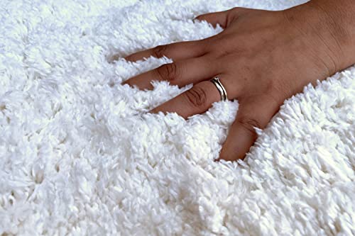 floor factory Hochflor Shaggy Teppich Pearl weiß 120x170cm wunderbar weicher Langflorteppich mit Ökotex von floor factory