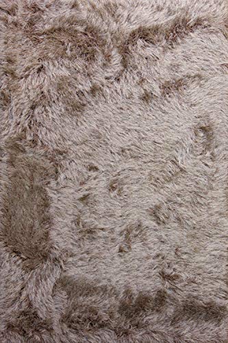 floor factory Hochflor Shaggy Teppich Prestige Hellbraun 140x200 cm - superweicher Flauschiger Langflor Teppich von floor factory