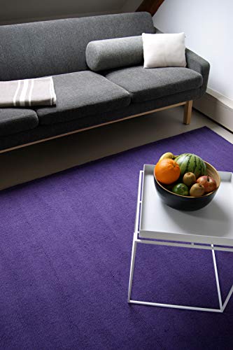 floor factory Moderner Designer Wollteppich Loft Purple violett 140x200cm - Reine Wolle in leuchtenden modernen Farben von floor factory